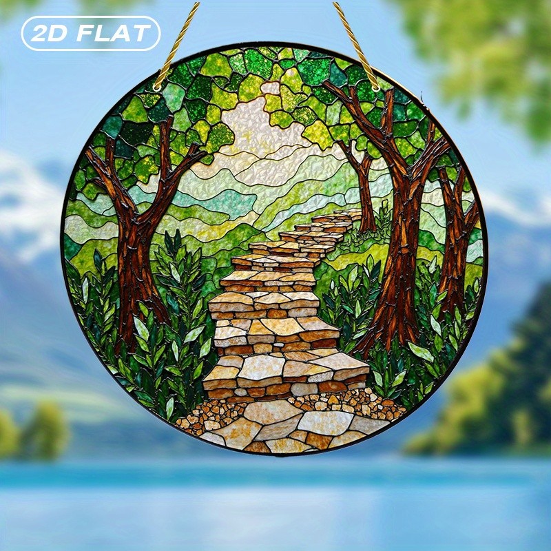 Stone Path Acrylic Suncatcher Glass Effect Garden Home Party Hanging Decor Gift gallery