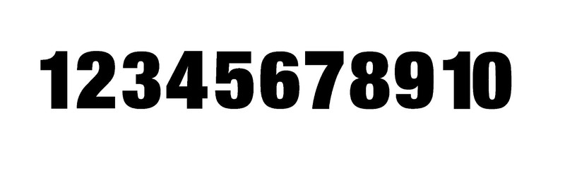 1-10 Numbers Black Sticker Vinyl Decals 1″ – 10″ Set Of 10 (V653)