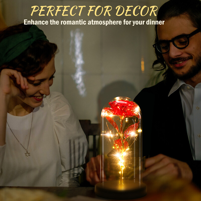 Rose In Glass Dome Forever Galaxy Eternal LED Flower Light Valentine's Day Gift gallery