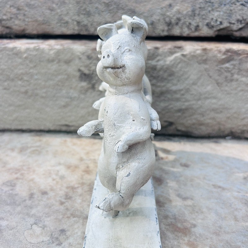 Pier 1 Imports 4 Dancing Pigs Figurine Whimsical Farmhouse Decor Statue 7.5" gallery