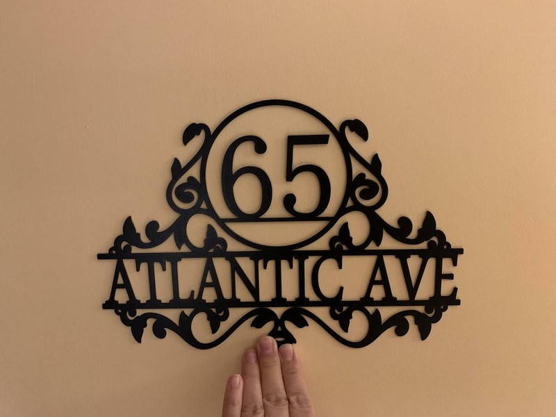 Personalized Metal Address Sign - Custom House Number & Street Name Wall Plaque gallery