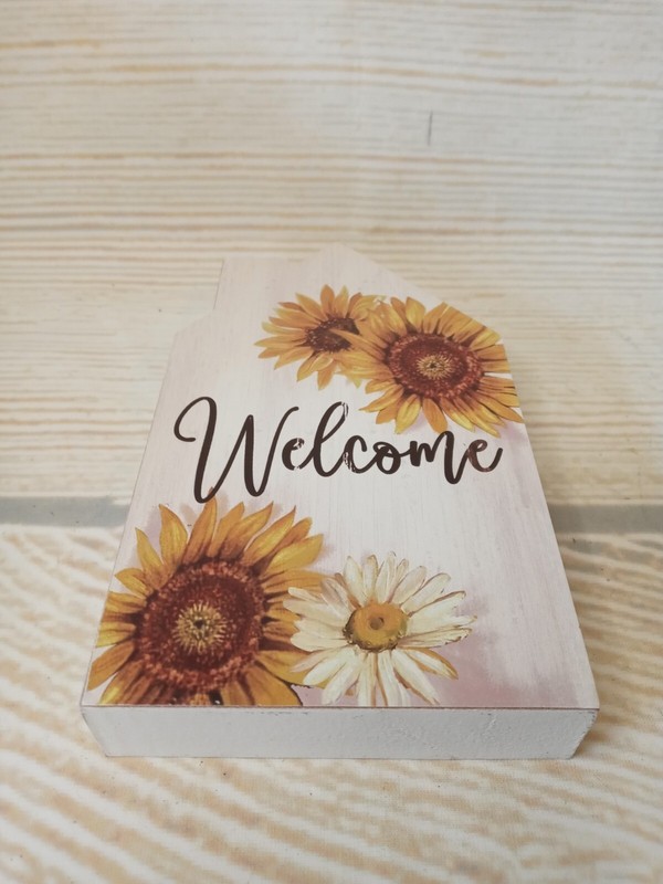 New "Welcome" Sunflower Fall Wood Block Sign Summer Farmhouse Tray Spring Floral gallery