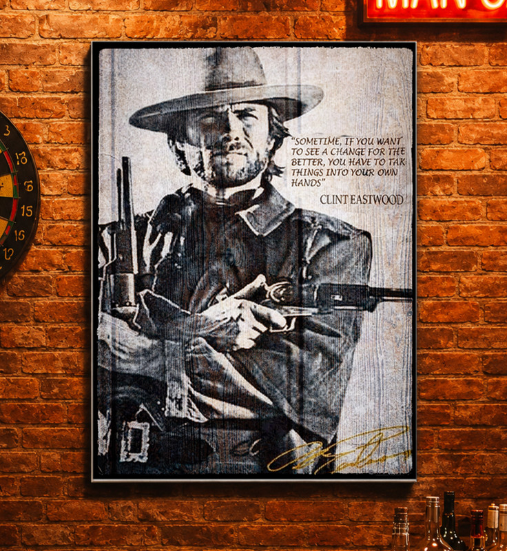 Western Cowboy Wall Art Panel | Vintage Gunslinger Decor | High Gloss Chromaluxe gallery