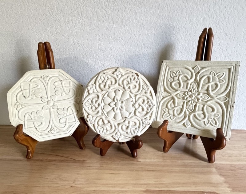 3 Southern Living At Home Central Park Plaques White Distressed Shabby Cottage