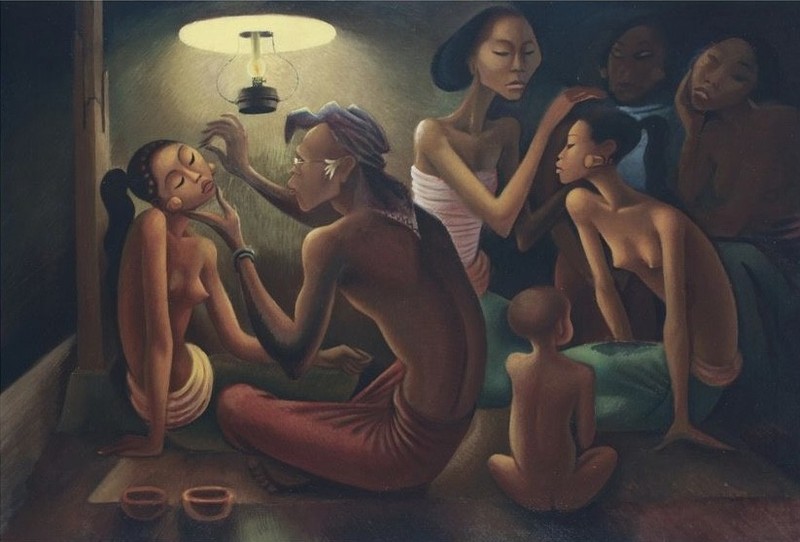 Miguel Covarrubias Balinese Women Preparing for Ceremony –Ethnographic Modernism