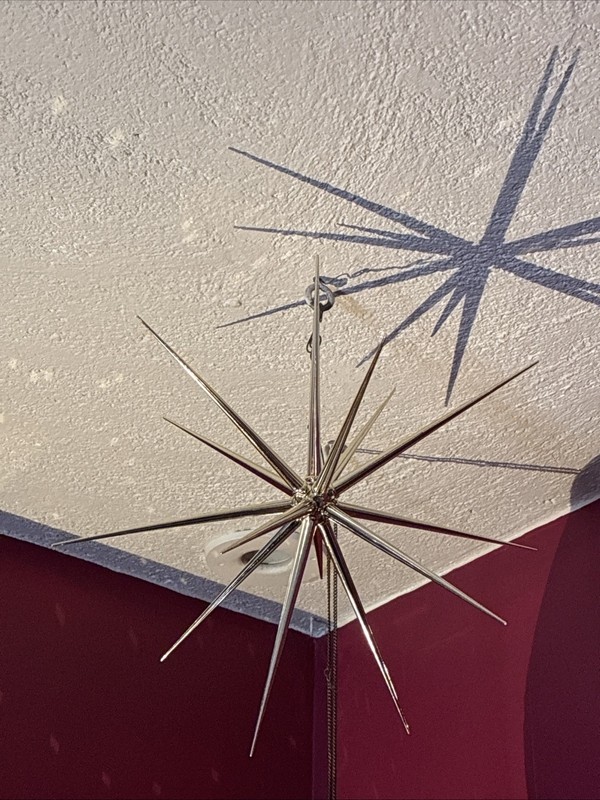 Hanging 3D Sculpture Retro Star Gold Acrylic Decoration Party Atomic Starburst