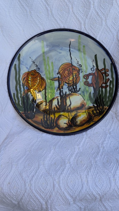 Decorative Talavera Pottery Castillo Fish and Seaweed Large Platter gallery