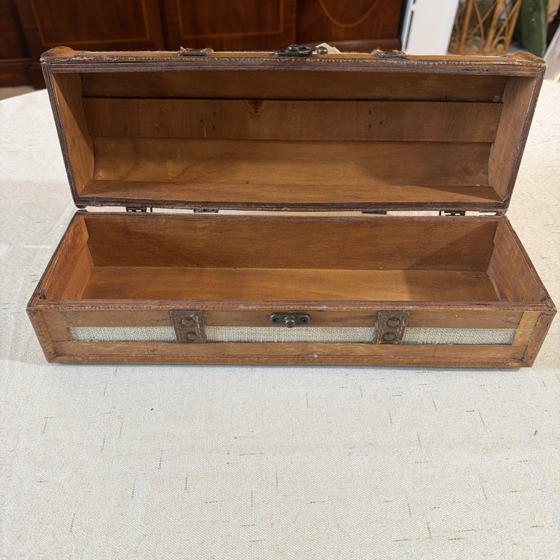 Wood And Metal Storage Basket, 13x5x4” With Metal Latch & Misc Incense Sticks gallery