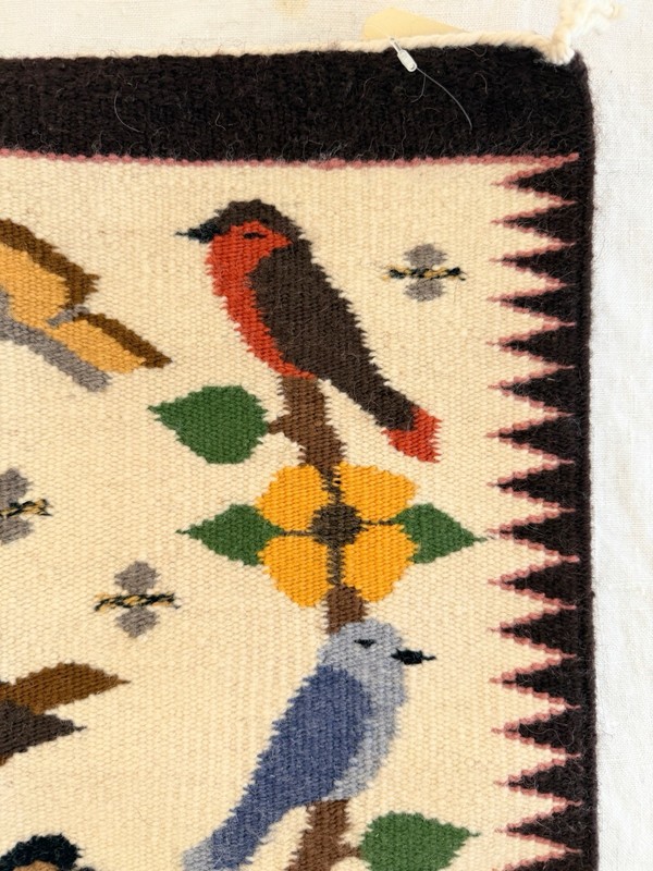 Marie Begay Birds & Butterflies woven tapestry rug wall hanging native indian gallery