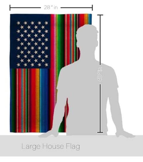 Mexican Serape Blanket American Burlap Flag House 2 Pcs Pack Burlap Wall gallery