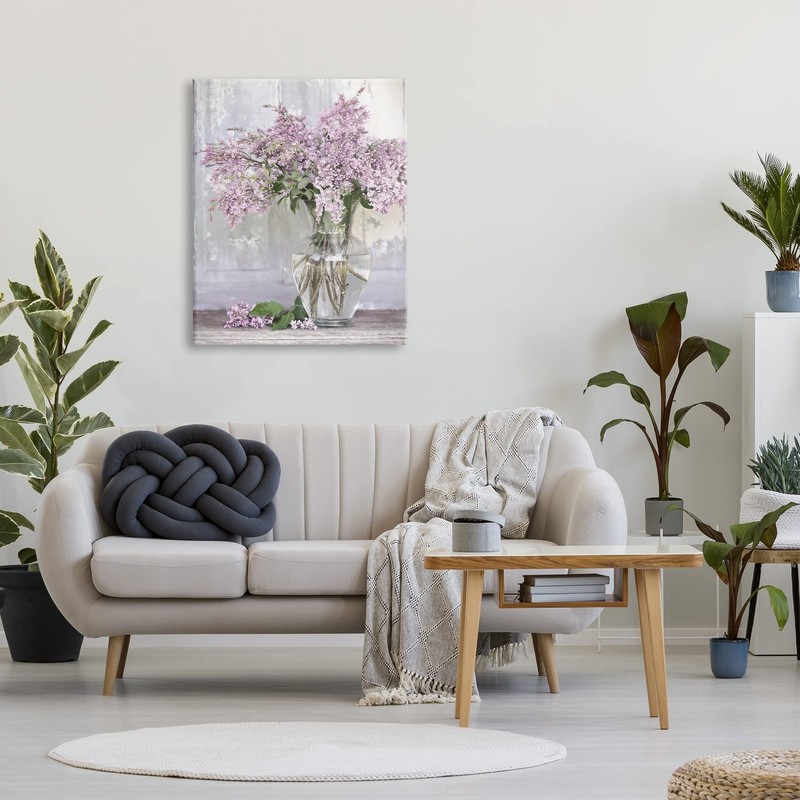 'Tranquil Lilac Flower Vase', Canvas Art, 30 x 40 Inches, Easy to Hang and St... gallery
