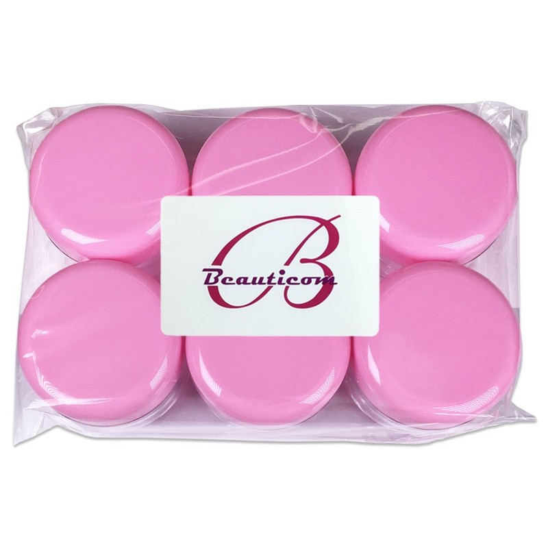 Beauticom 12x 30g/30ml Clear Jars w/ Pink Screw Cap for Powder, Makeup, Samples gallery