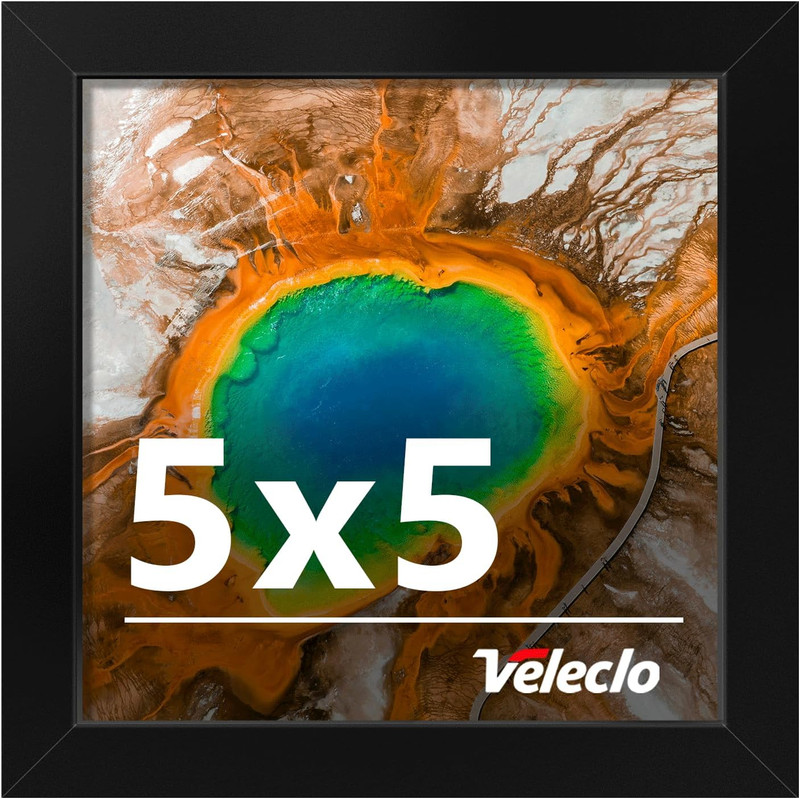 5×5 Picture Frame for Wall Display, 5×5 Black Picture Frame with Shatter Resista