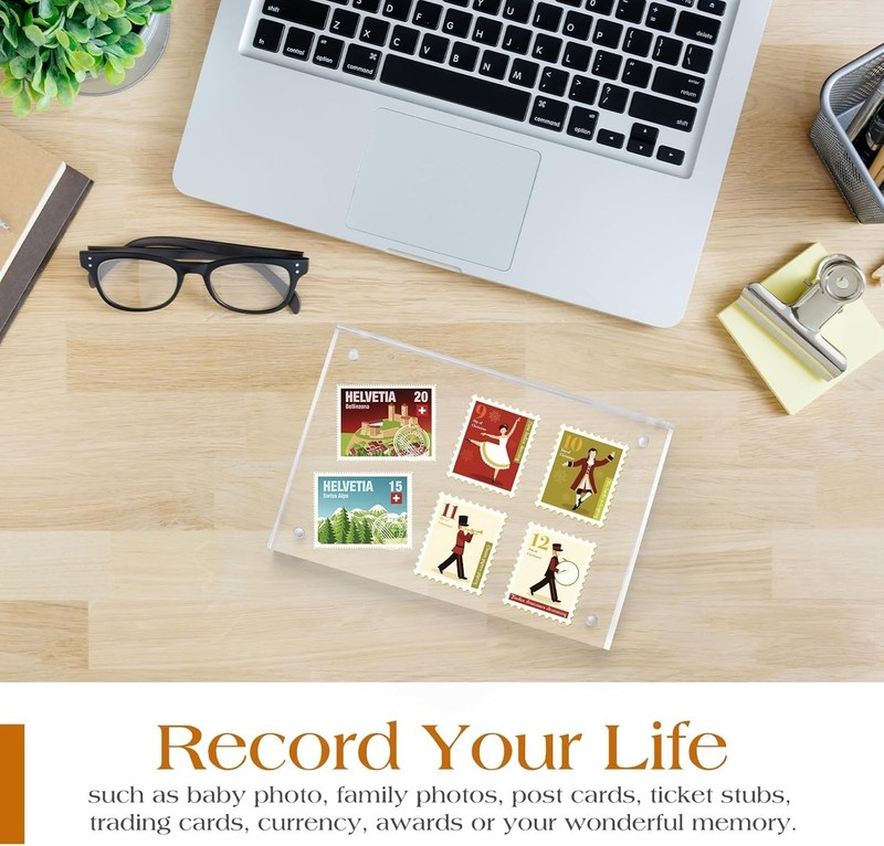 Acrylic Picture Frame Magnet Double Sided 12+12MM Plexiglass Clear 4x6 5x7 8x10" gallery