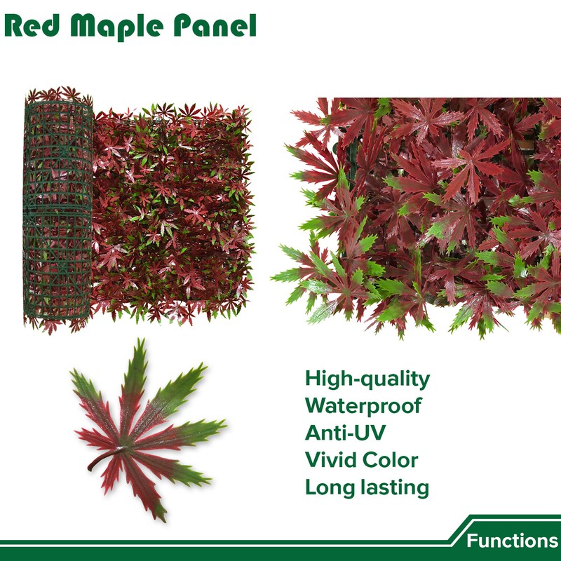 20" Artificial Faux Red Maple Leaf Grass Mats Home Hedge Festival Decor gallery