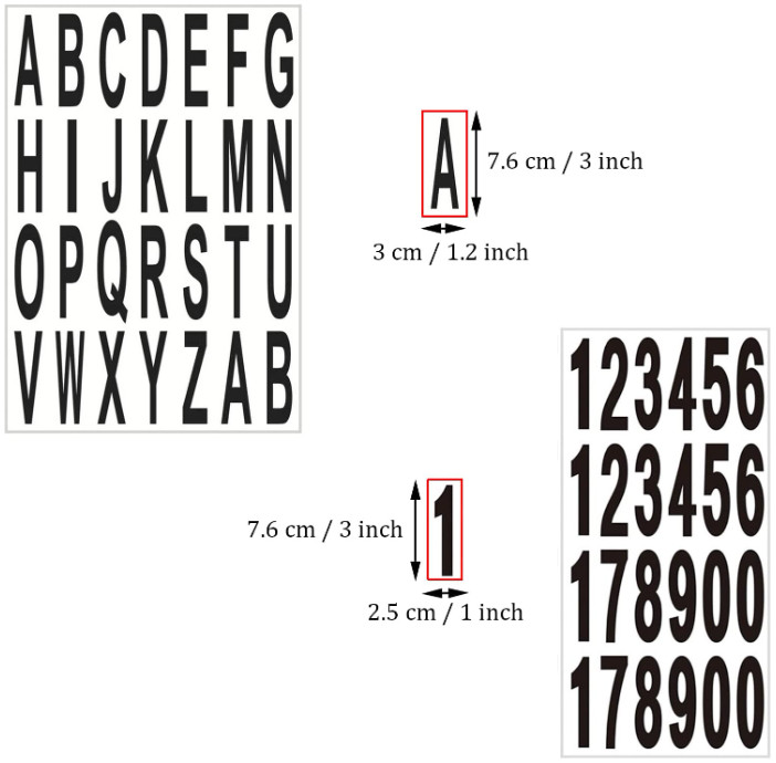 10 Sheet 3 Inch Mailbox Numbers and Letters Cut Classic Style Self-Adhesive gallery