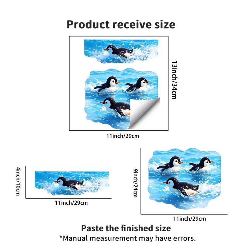 Penguin Decal for Toilet Seat Lid Smooth Surfaces Waterproof PVC Material gallery