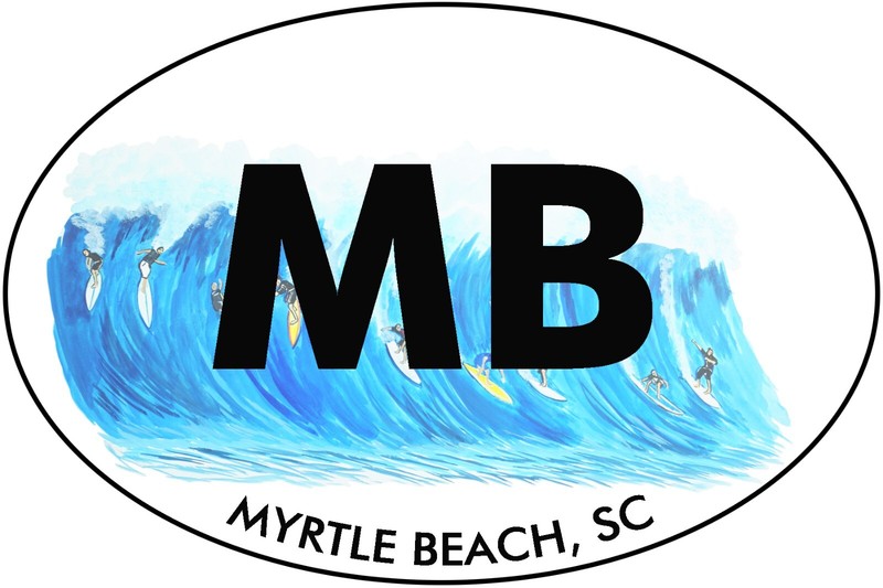 MB – Myrtle Beach Surfing High Quality Vinyl Decal Sticker – Car Tumbler Cooler
