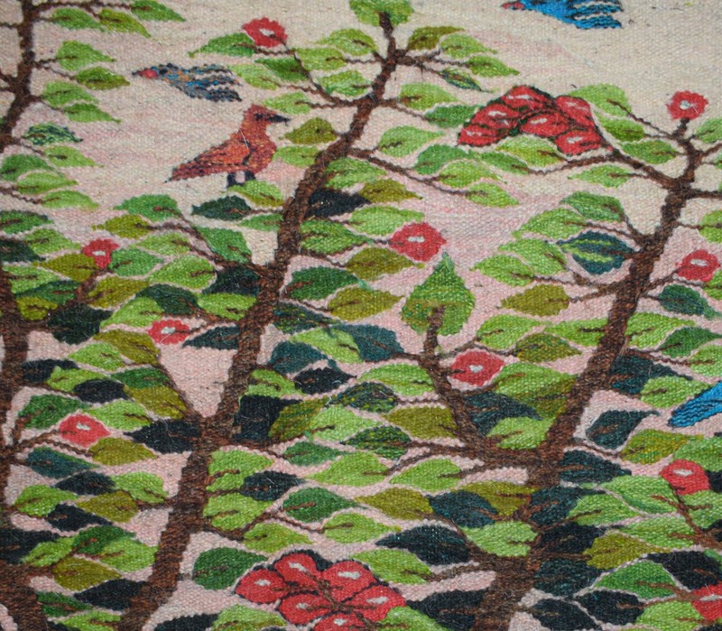5.8 FT Large Egyptian Folk Art Tapestry - Handwoven Tree of Life Wall Hanging gallery