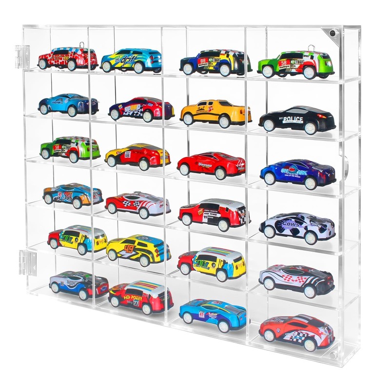 Wall Mount Acrylic Display Case 1/64 Scale for Hot Wheels, 6-Tier 24 Slots To... gallery