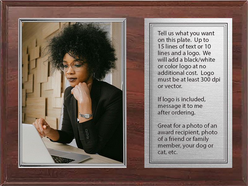 Personalized Photo Plaque - Portrait Orientation - Custom Message, Color & Size gallery