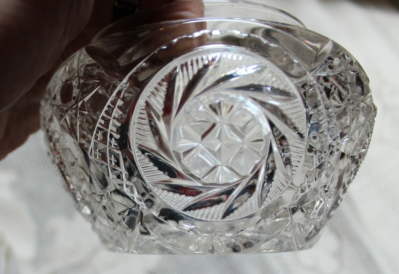 Vintage Cut Crystal Bowl / Jar Comet IN The Stars Pinwheel Pattern