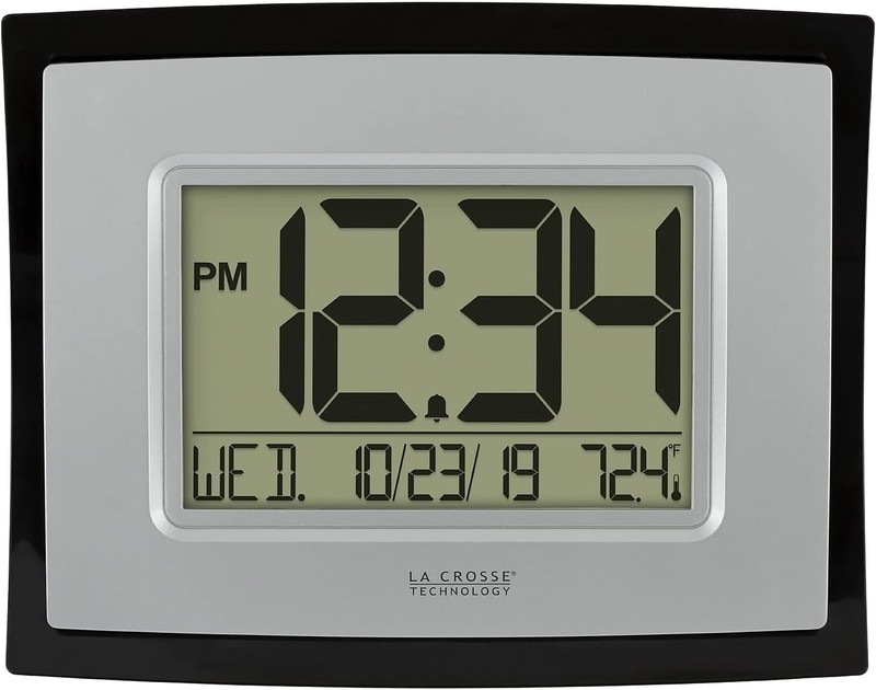 La Crosse Technology Wall/Table Clock, 6.85-inch H x 1 Pack, Silver/Black