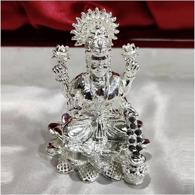 Goddess Laxmi Idol in Pure 925 Silver