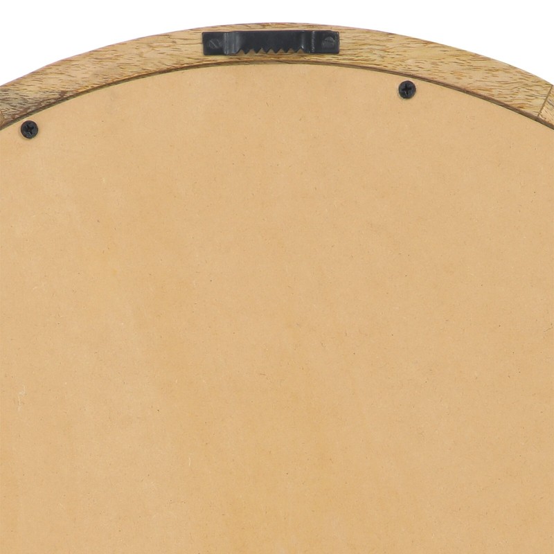 Modern Round Mirror with Mango Wood Frame gallery
