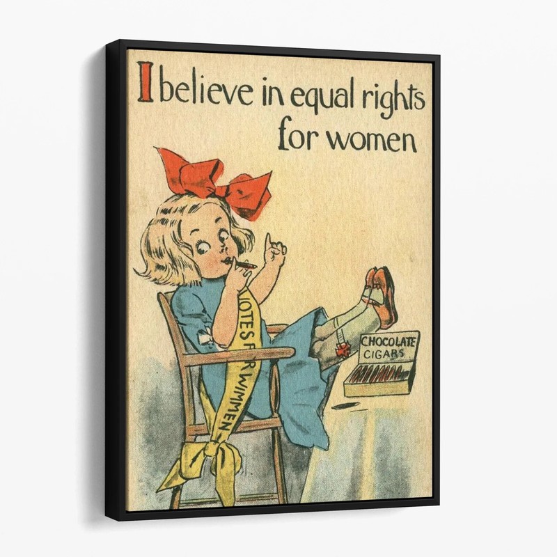 I Believe in Equal Rights for Women Vintage Girls Canvas Wall Art Print