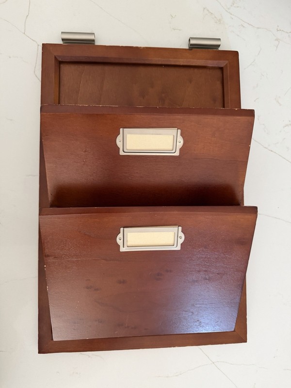 Pottery Barn Bedford Daily Organizer Office Mail Sorter Letter Wall Pocket