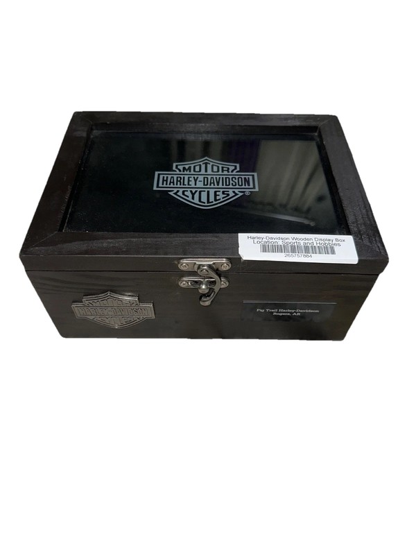 HARLEY DAVIDSON MEMORY BOX WOODEN ROGERS, AR HD 11” x 8” x 5” H