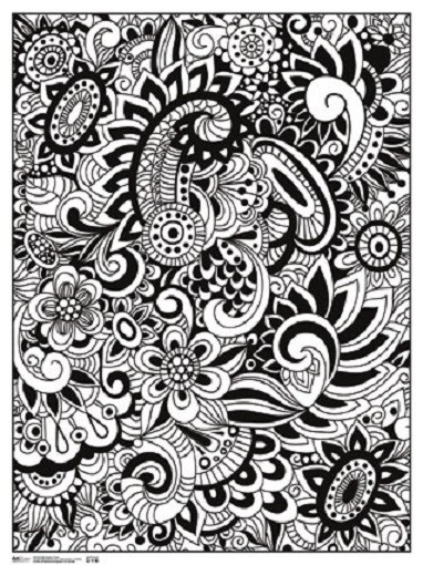 Coloring Poster – Modern Floral New Toys 18×24″ Licensed rpaz331