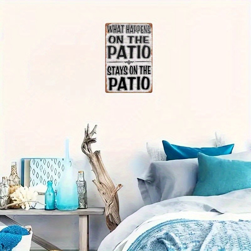 Tin Metal Signs Iron Wall Hanging Sign "What Happens on the Patio Stays on the P gallery
