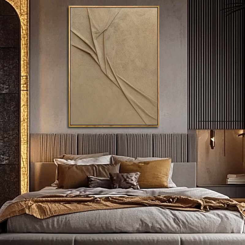 Large Framed Brown Abstract Canvas Art 36x48 for Modern Home Decor gallery