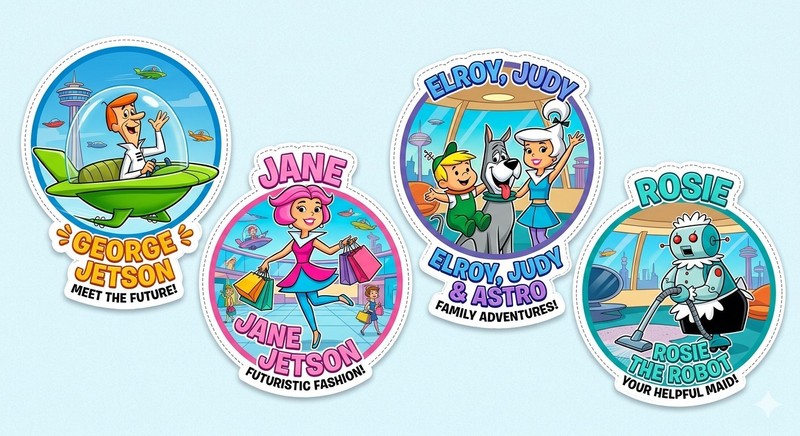 4 The Jetsons Stickers Decal Phone Laptop