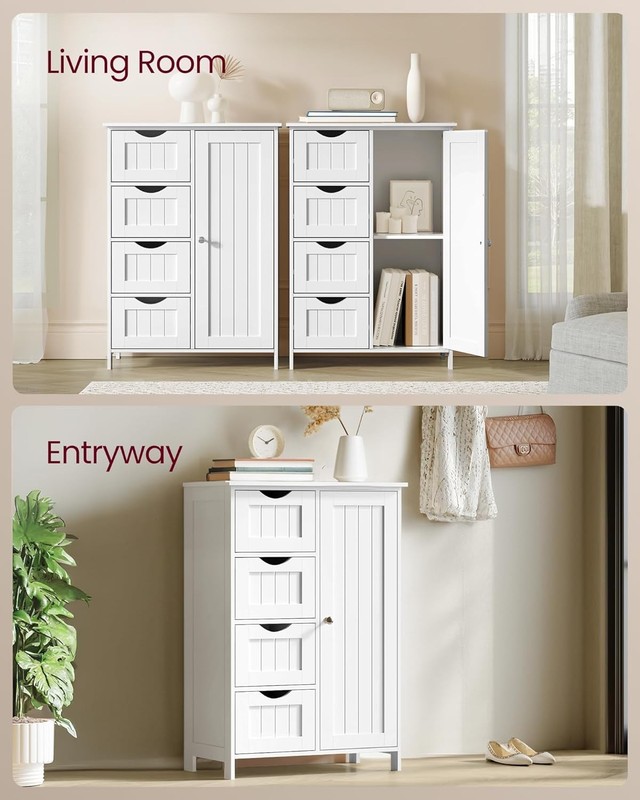 Storage Cabinet with Drawers, Freestanding Floor Cabinet with Door, 13.8 x 25.6 gallery