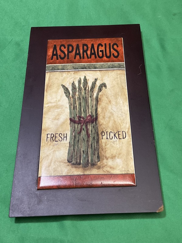 Wall Art / Vegetable- Asparagus Kitchen Decor 6” X 10“ Plaque- Multicolored