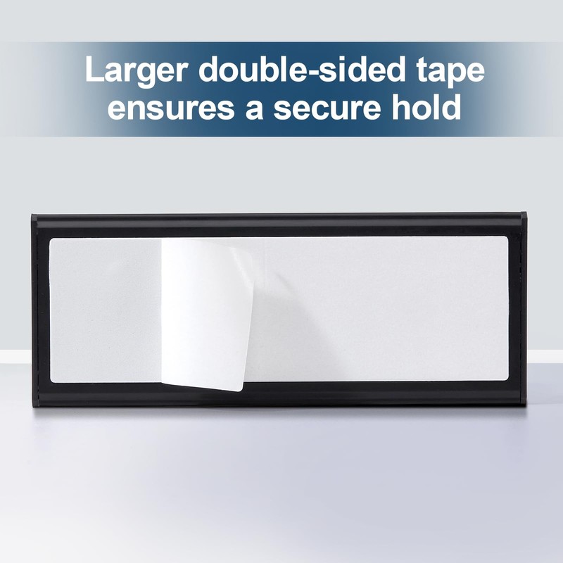 Plecterco 6 Pcs Office Door Signs - 8" x 3" Curved Name 3 x 8 inches, Silver gallery