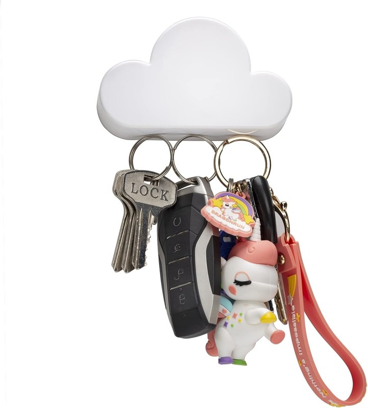 Adorable Cloud Shape Key Holder with Powerful Magnets - Modern Home Decor gallery