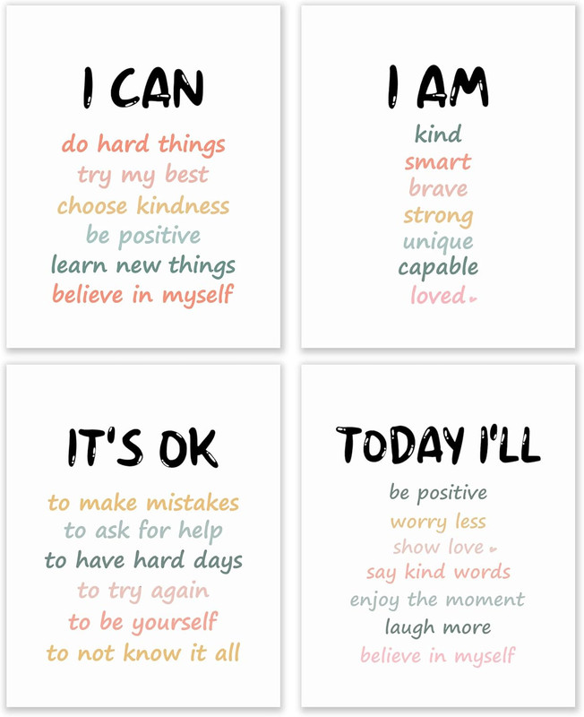 Positive Affirmation Wall Decor, Inspirational Motivational Quote Wall Art Print gallery