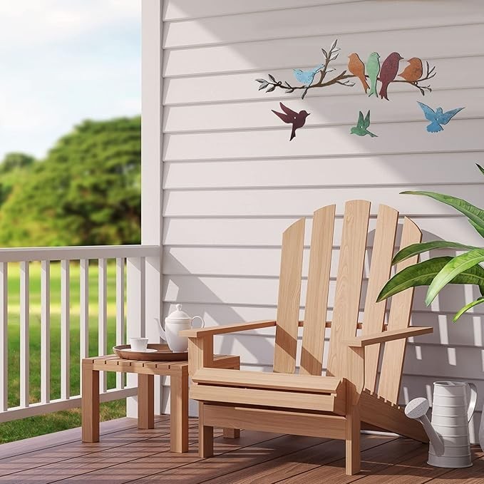 Metal Bird Wall Art Birds on the Branch Wall Decor Leaves with Birds Metal Sculp gallery