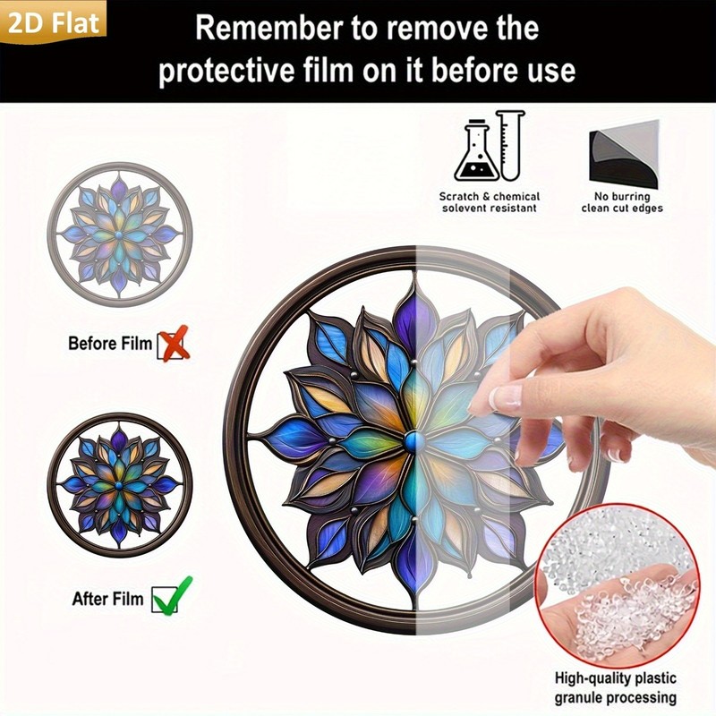 Colorful Flower Acrylic Suncatcher Round Window Porch Wall Hanging Art Gift gallery