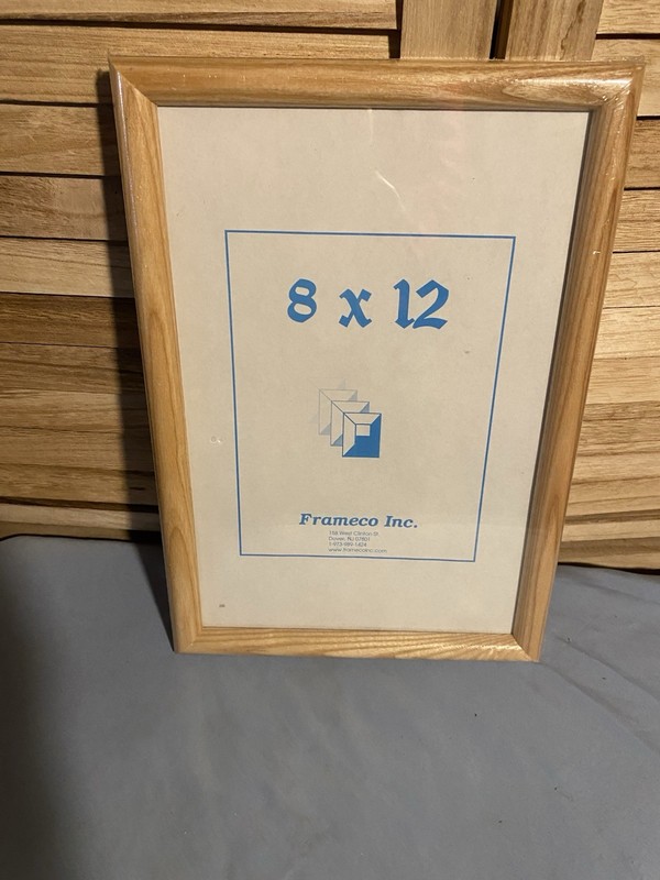 Wood 8 X 12 Picture Frame & Glass By Frameco Inc. Light Brown .75” NEW