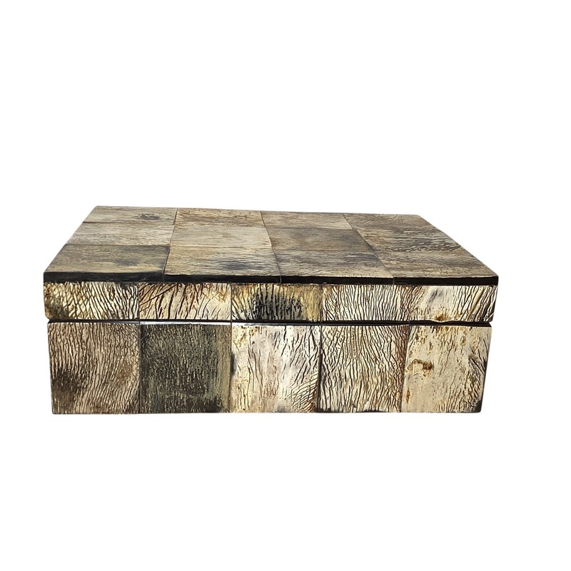 Decorative Storage Box Bone Mosaic Inlay Lid Rectangle Keepsake Jewelry gallery