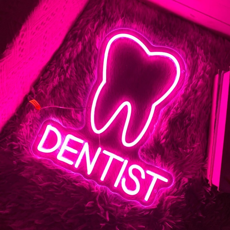 Custom Tooth LED Neon Sign Dental Office Decor Wall Sign Business Sign gallery