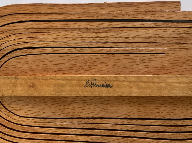 Handmade Collapsible WOODEN BASKET_13 1/2" x 6 5/8" x 7/8"(11' w/ handle)_Signed gallery