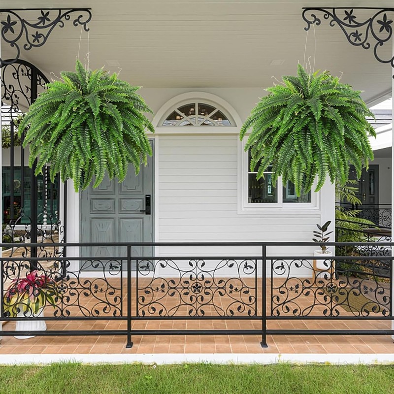 Dkaltm 49in Single Silky Artificial Boston Fern Bush 95 Branches gallery