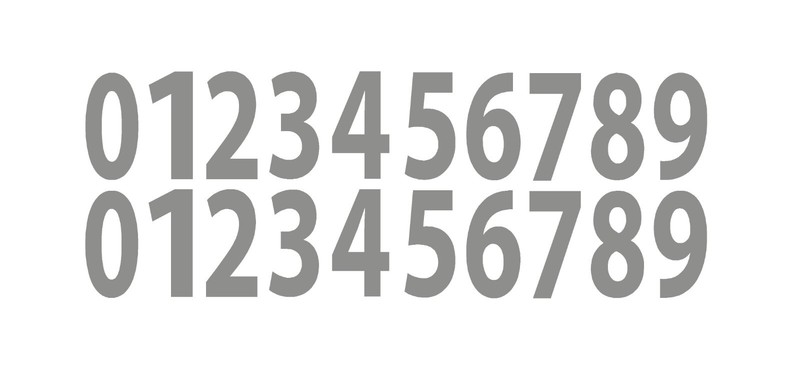 0-9 Numbers Silver Sticker Vinyl Decals CHOOSE .5″ – 12″ Set Of 20 (V446)