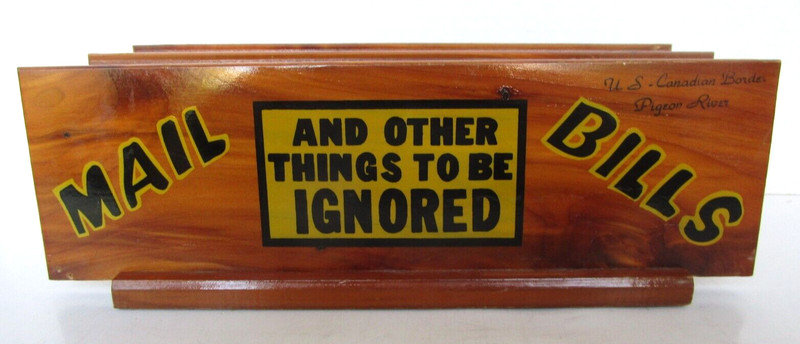 Vintage 3 Slot Solid Wood Mail/Bills and Other Things To Be Ignored Organizer